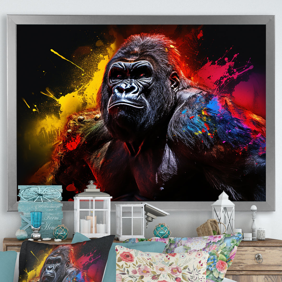 Multicolor Gorilla Strength - Red Gorilla Wall Art