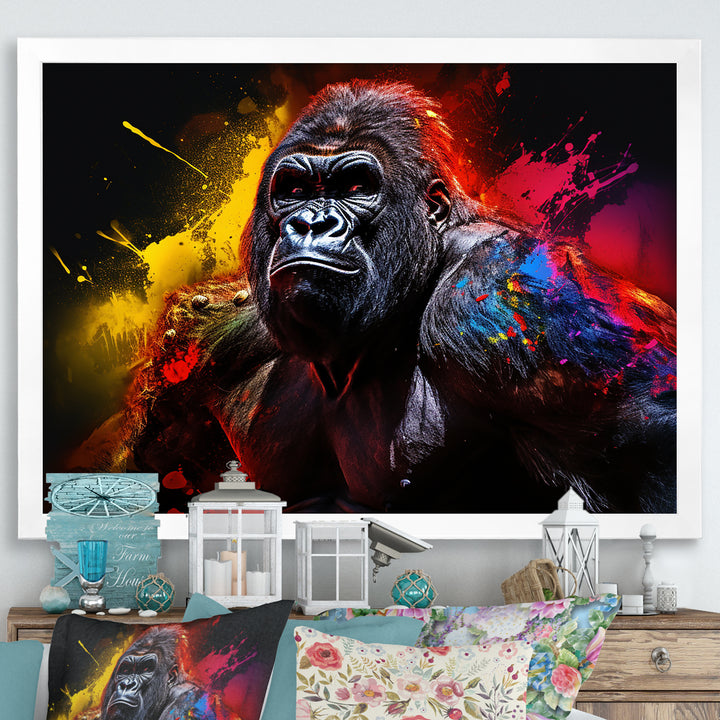 Multicolor Gorilla Strength - Red Gorilla Wall Art