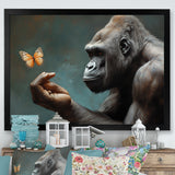 Gorillas Gentle Touch Butterfly - Gorilla Framed Canvas Art