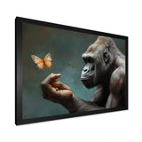 Gorillas Gentle Touch Butterfly - Gorilla Framed Canvas Art