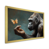 Gorillas Gentle Touch Butterfly - Gorilla Framed Canvas Art