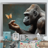Gorillas Gentle Touch Butterfly - Gorilla Framed Canvas Art