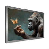 Gorillas Gentle Touch Butterfly - Gorilla Framed Canvas Art