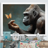 Gorillas Gentle Touch Butterfly - Gorilla Framed Canvas Art