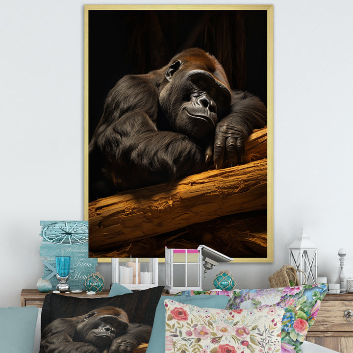 Gorillas Siesta - Gorilla Living Room Wall Art