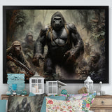 Gorilla Soldier Jungle Journey - Gorilla Bedroom Wall Art
