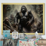 Gorilla Soldier Jungle Journey - Gorilla Bedroom Wall Art