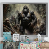Gorilla Soldier Jungle Journey - Gorilla Bedroom Wall Art