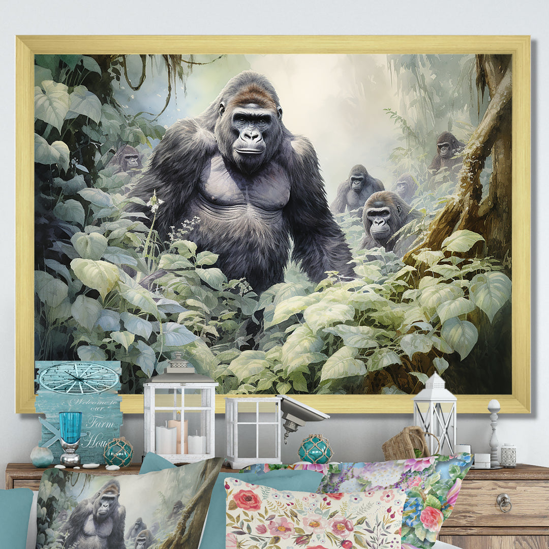 Gorilla Jungle Journey - Gorilla Canvas Wall Art