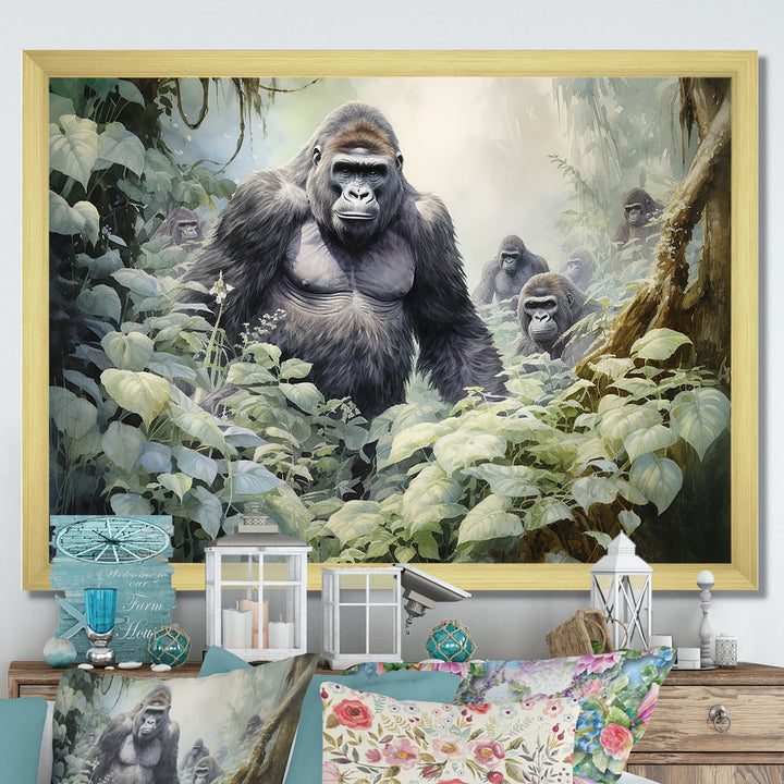 Gorilla Jungle Journey - Gorilla Canvas Wall Art
