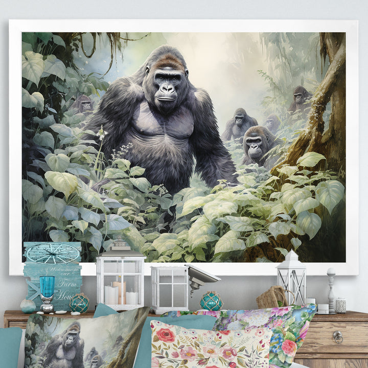 Gorilla Jungle Journey - Gorilla Canvas Wall Art