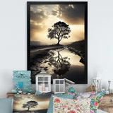 Natures Relaxing Tree Monochrome Photo - Landscapes Canvas Wall Art