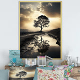 Natures Relaxing Tree Monochrome Photo - Landscapes Canvas Wall Art