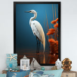 Minimal Heron Portrait Photography - White Heron Wall Art