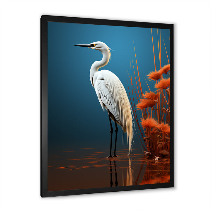 Minimal Heron Portrait Photography - White Heron Wall Art