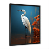 Minimal Heron Portrait Photography - White Heron Wall Art