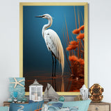 Minimal Heron Portrait Photography - White Heron Wall Art