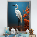 Minimal Heron Portrait Photography - White Heron Wall Art