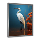 Minimal Heron Portrait Photography - White Heron Wall Art