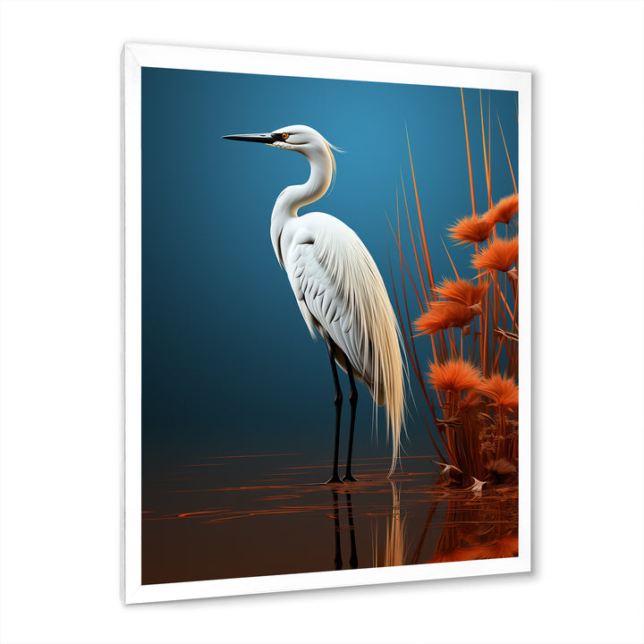 Minimal Heron Portrait Photography - White Heron Wall Art