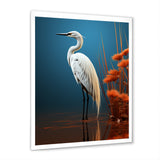 Minimal Heron Portrait Photography - White Heron Wall Art