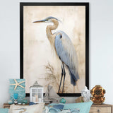 Majestic Blue Heron Horizon II - Animals Canvas Wall Art