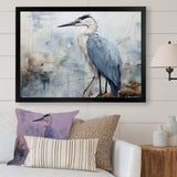 Blue Great Heron In Miminal Harmony I - Animals Canvas Wall Art