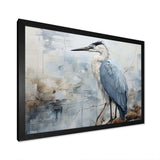 Blue Great Heron In Miminal Harmony I - Animals Canvas Wall Art