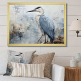 Blue Great Heron In Miminal Harmony I - Animals Canvas Wall Art