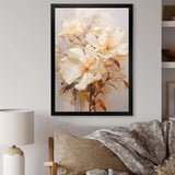 Beige Hibiscus Painting I - Floral Canvas Wall Art