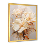 Beige Hibiscus Painting I - Floral Canvas Wall Art