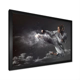 In Air Karate Martial Art Kick - Martial Arts Canvas Wall Art