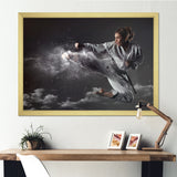 In Air Karate Martial Art Kick - Martial Arts Canvas Wall Art
