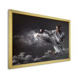 In Air Karate Martial Art Kick - Martial Arts Canvas Wall Art