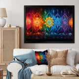 Hindu Chakras Radiant Rainbow - Spiritual Canvas Wall Art