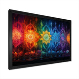 Hindu Chakras Radiant Rainbow - Spiritual Canvas Wall Art