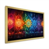 Hindu Chakras Radiant Rainbow - Spiritual Canvas Wall Art