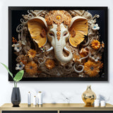 Hindu Ganesha Elephant Dog Turmeric Tints I - Spiritual Canvas Wall Art