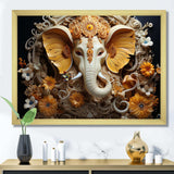 Hindu Ganesha Elephant Dog Turmeric Tints I - Spiritual Canvas Wall Art