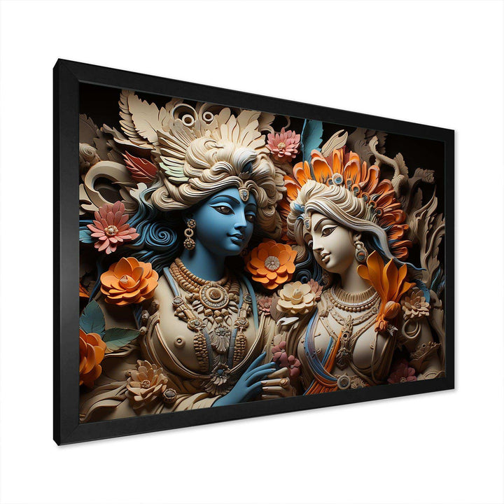 Hinduism Krishna Khaki Gods - Spiritual Canvas Wall Art