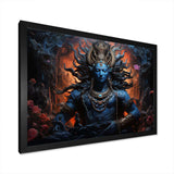 Hinduism Shivas Cosmic Cobalt - Spiritual Canvas Wall Art