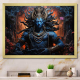 Hinduism Shivas Cosmic Cobalt - Spiritual Canvas Wall Art