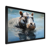 Lakeside Hippo - Hippopotamus Living Room Wall Art
