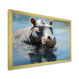 Lakeside Hippo - Hippopotamus Living Room Wall Art