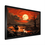 Dessert Journey At Sunset - Horse Canvas Wall Art
