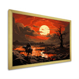 Dessert Journey At Sunset - Horse Canvas Wall Art