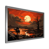 Dessert Journey At Sunset - Horse Canvas Wall Art