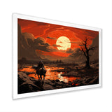 Dessert Journey At Sunset - Horse Canvas Wall Art