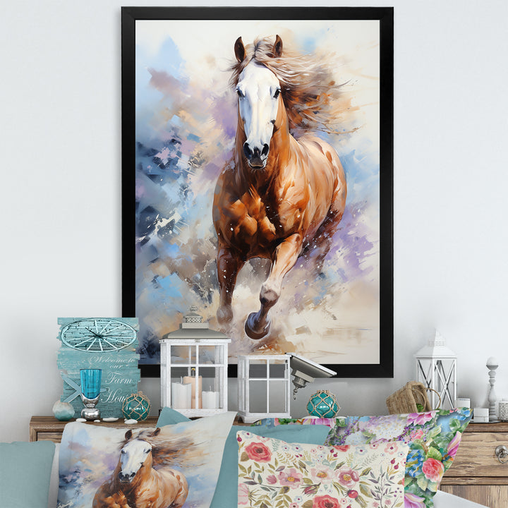 Galloping Horse In Action - Horse Large Canvas Wall Art