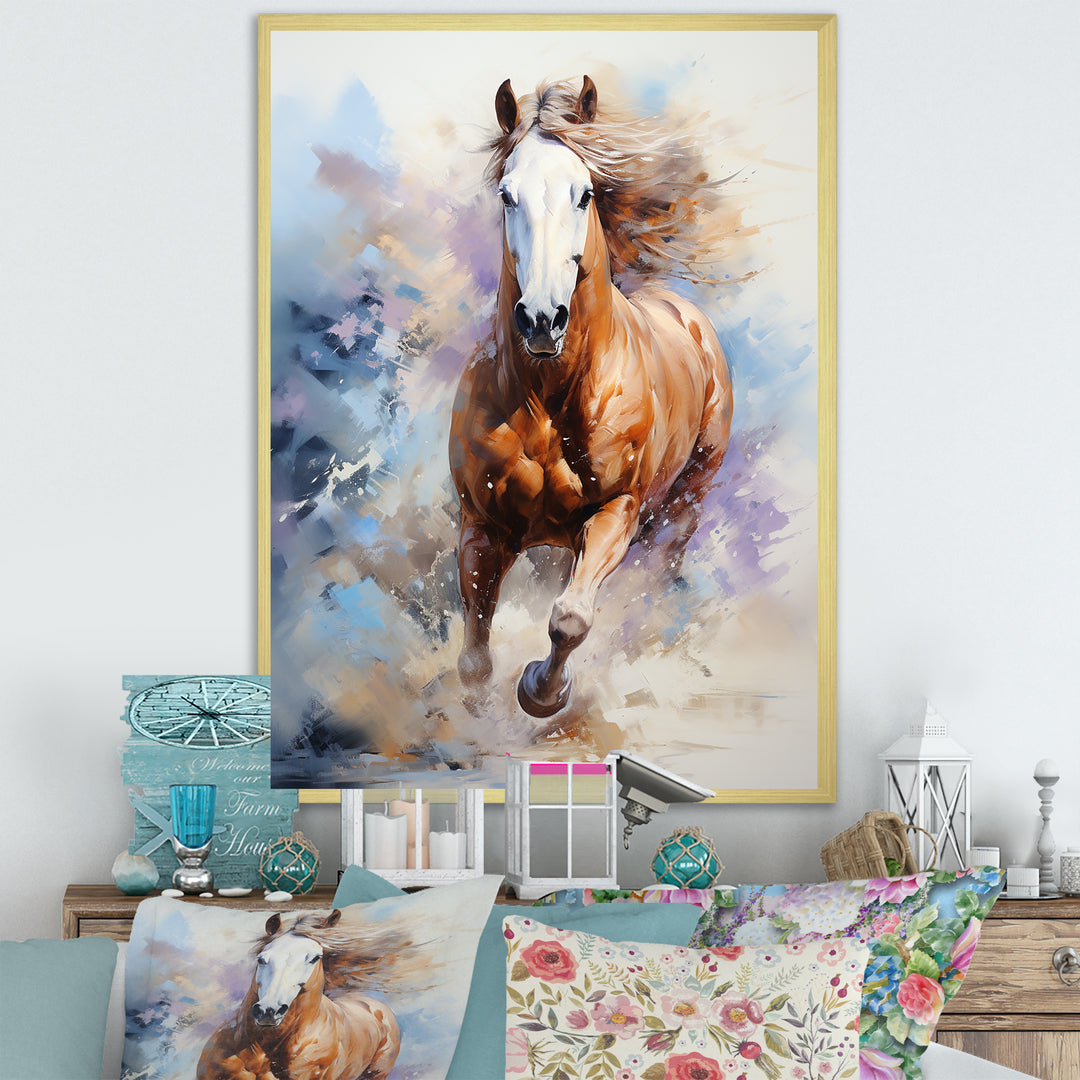 Galloping Horse In Action - Horse Large Canvas Wall Art